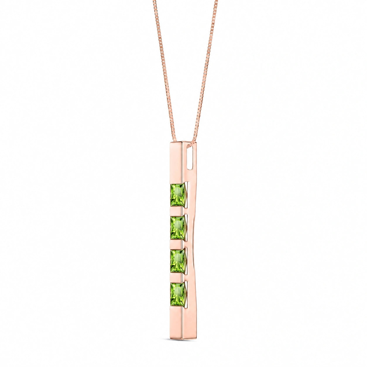 Rose Gold Eternal Necklace Peridot 10K — Gioconda
