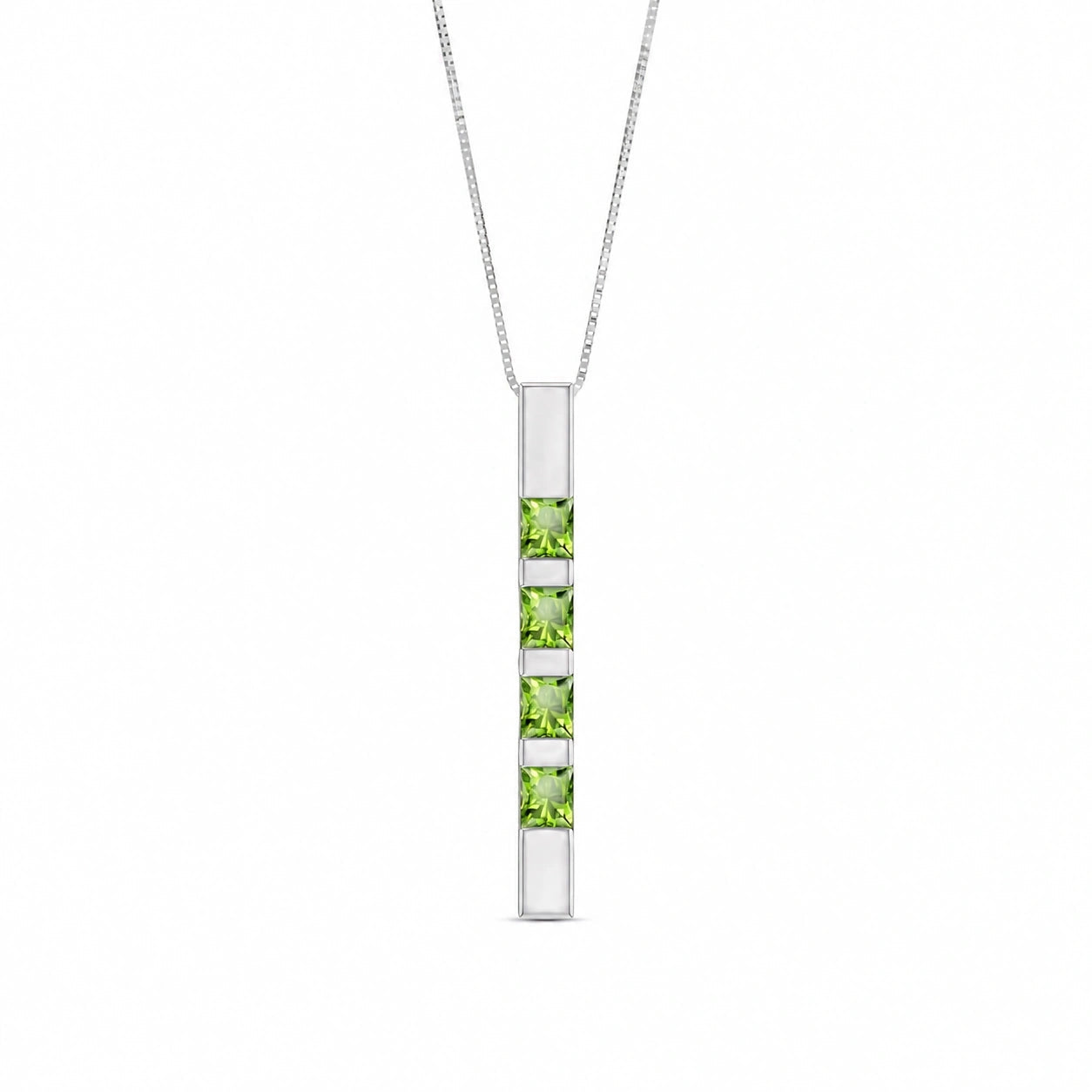 White Gold Eternal Necklace Peridot 10K — Gioconda