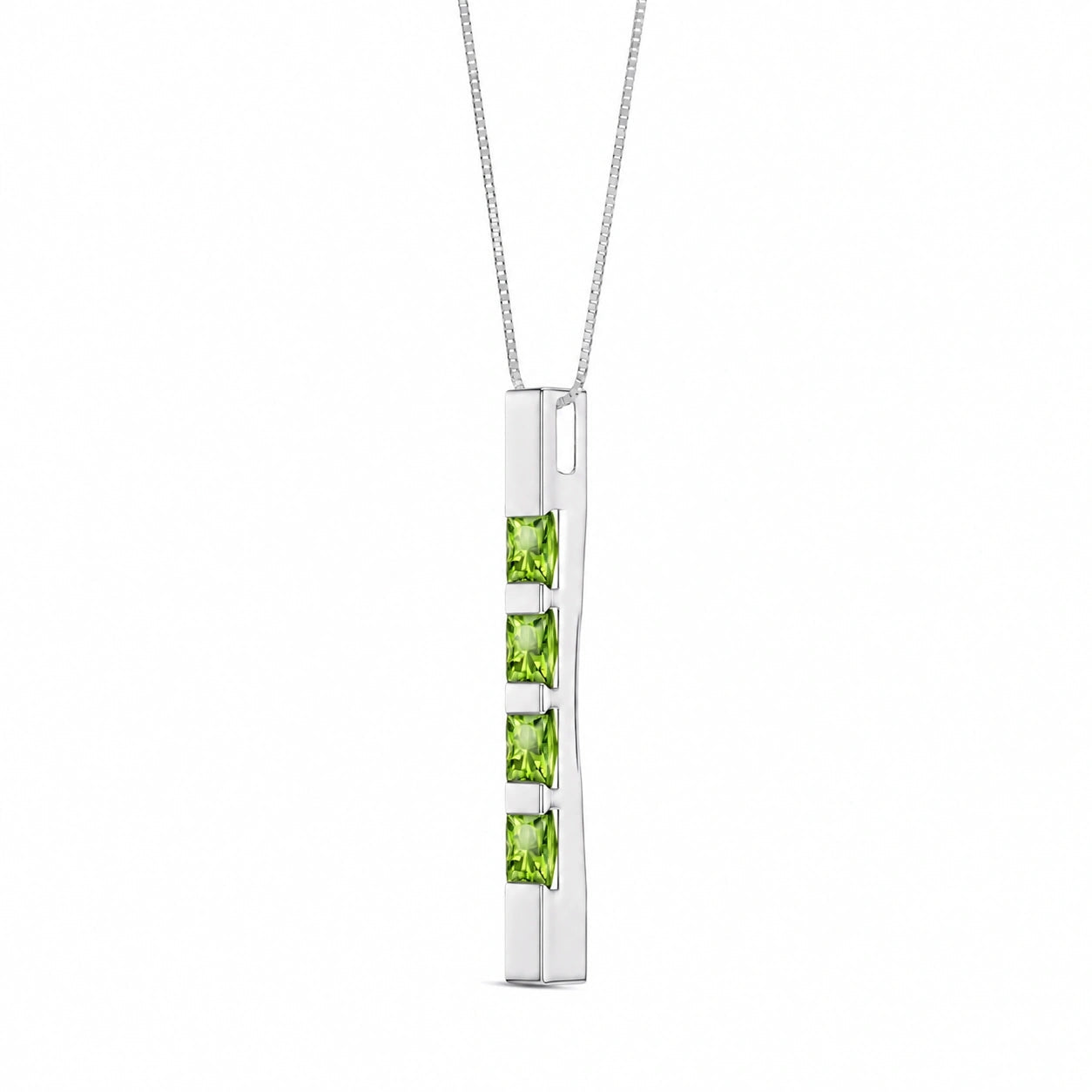 White Gold Eternal Necklace Peridot 10K — Gioconda