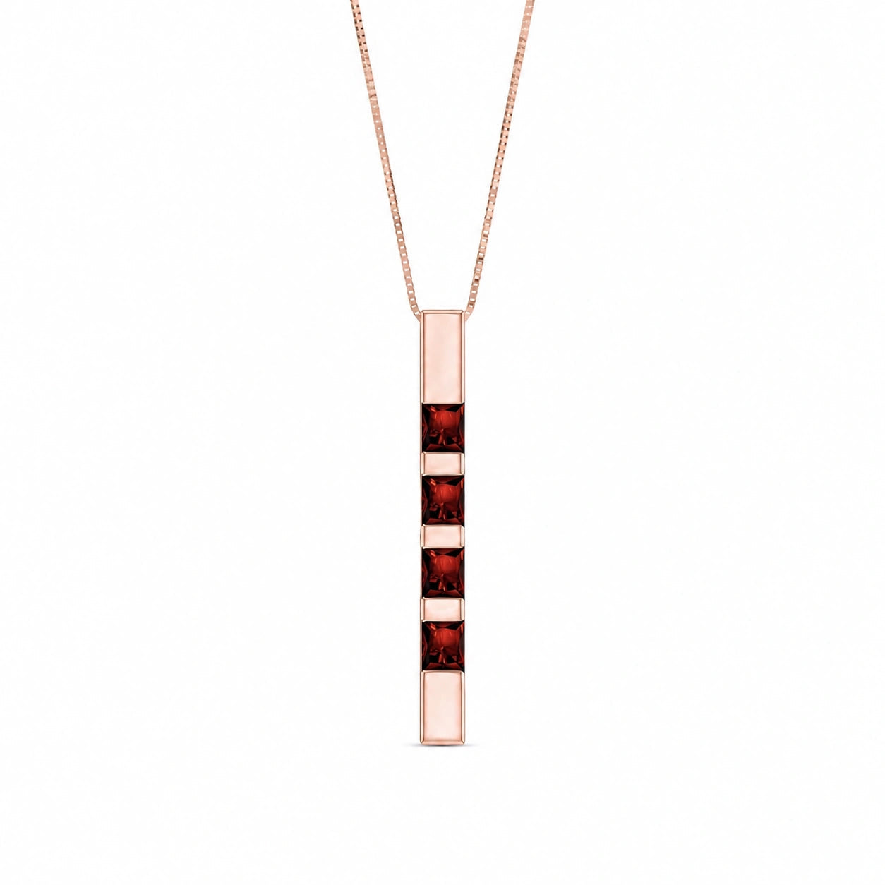 Rose Gold Eternal Necklace Garnet 10K — Gioconda