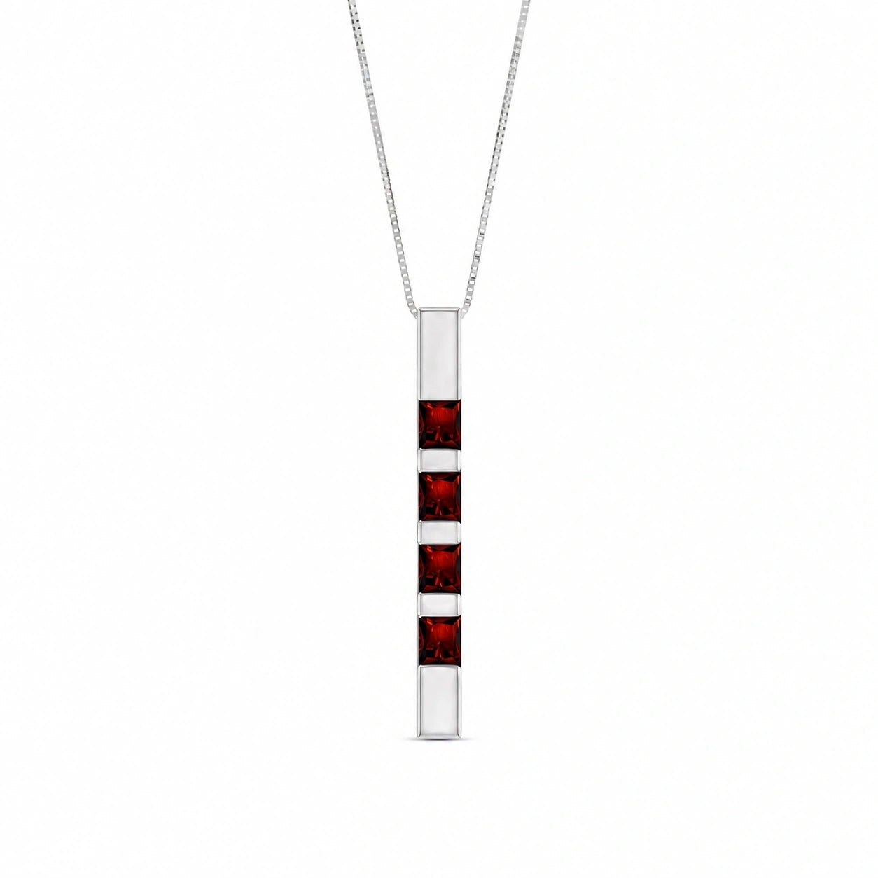 White Gold Eternal Necklace Garnet 10K — Gioconda