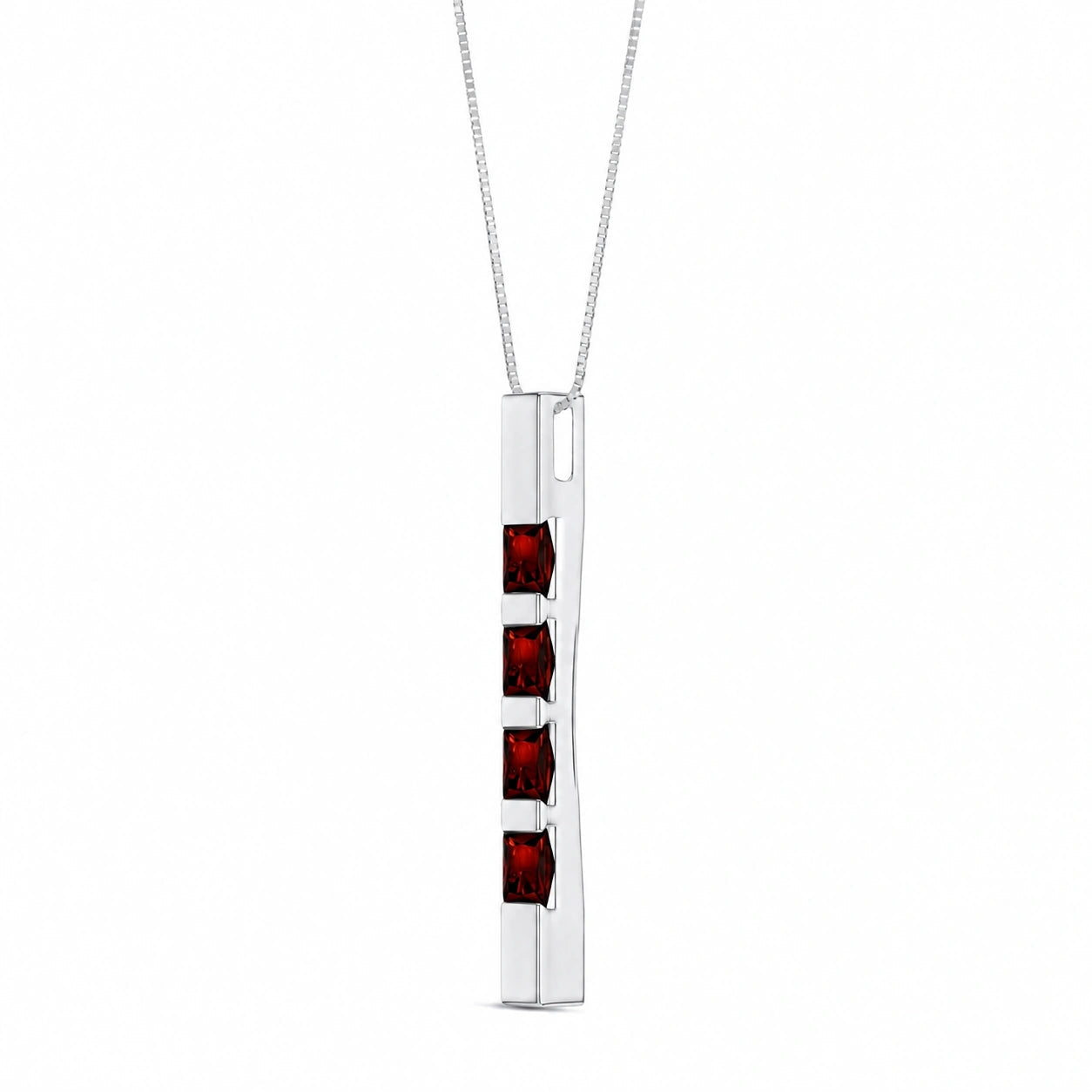 White Gold Eternal Necklace Garnet 10K — Gioconda