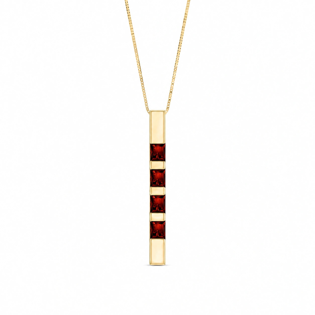 Yellow Gold Eternal Necklace Garnet 10K — Gioconda