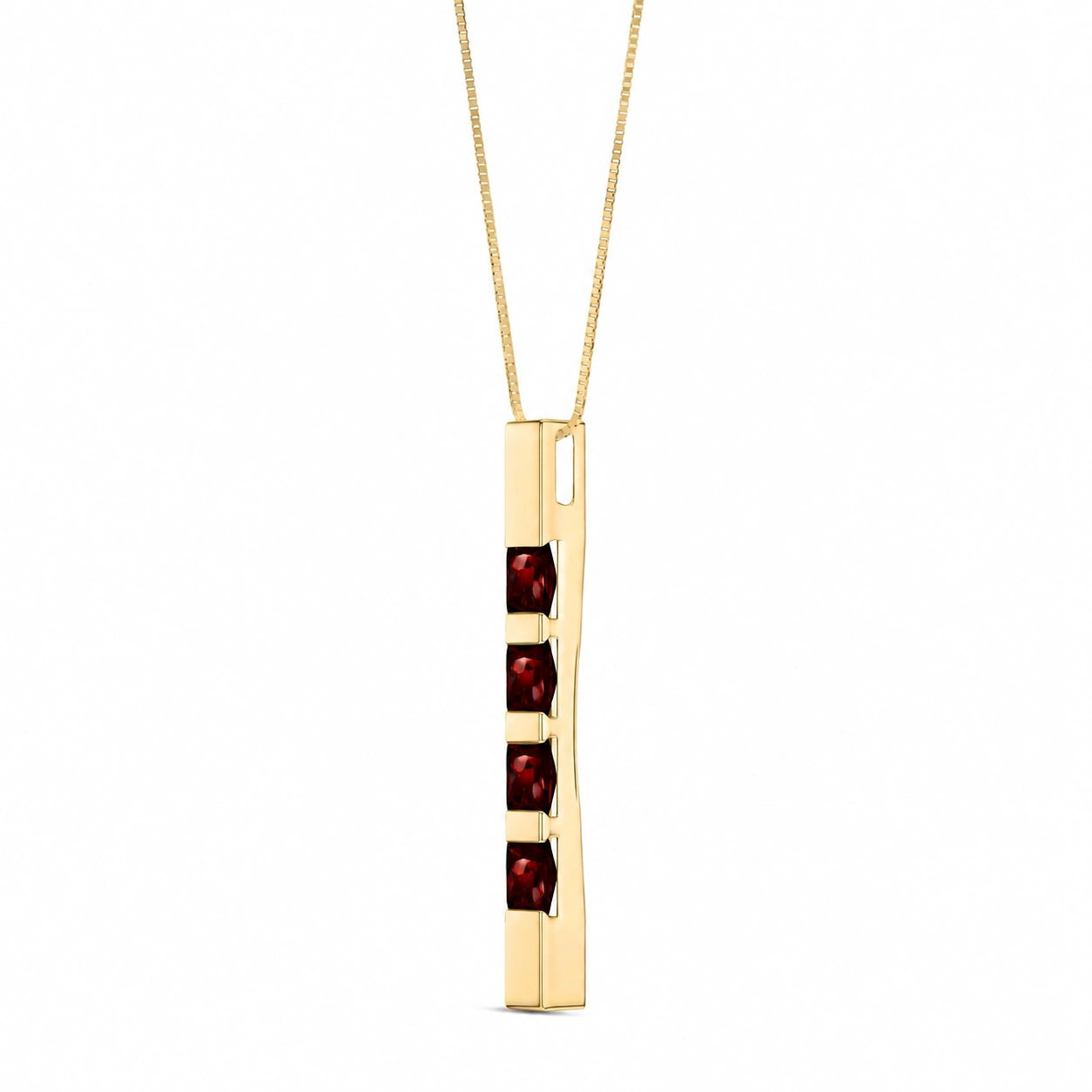 Yellow Gold Eternal Necklace Garnet 10K — Gioconda