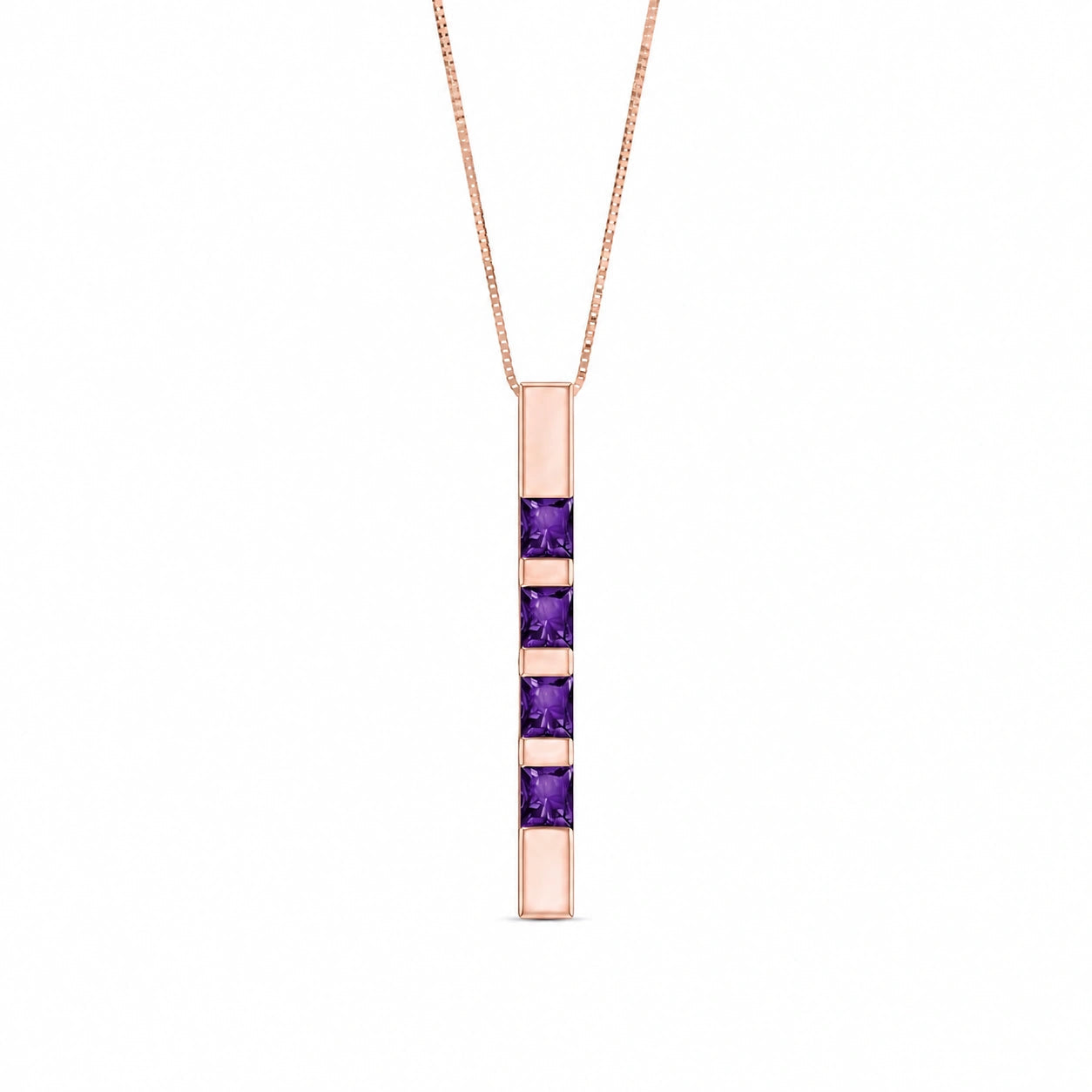 Rose Gold Eternal Necklace Amethyst 10K — Gioconda