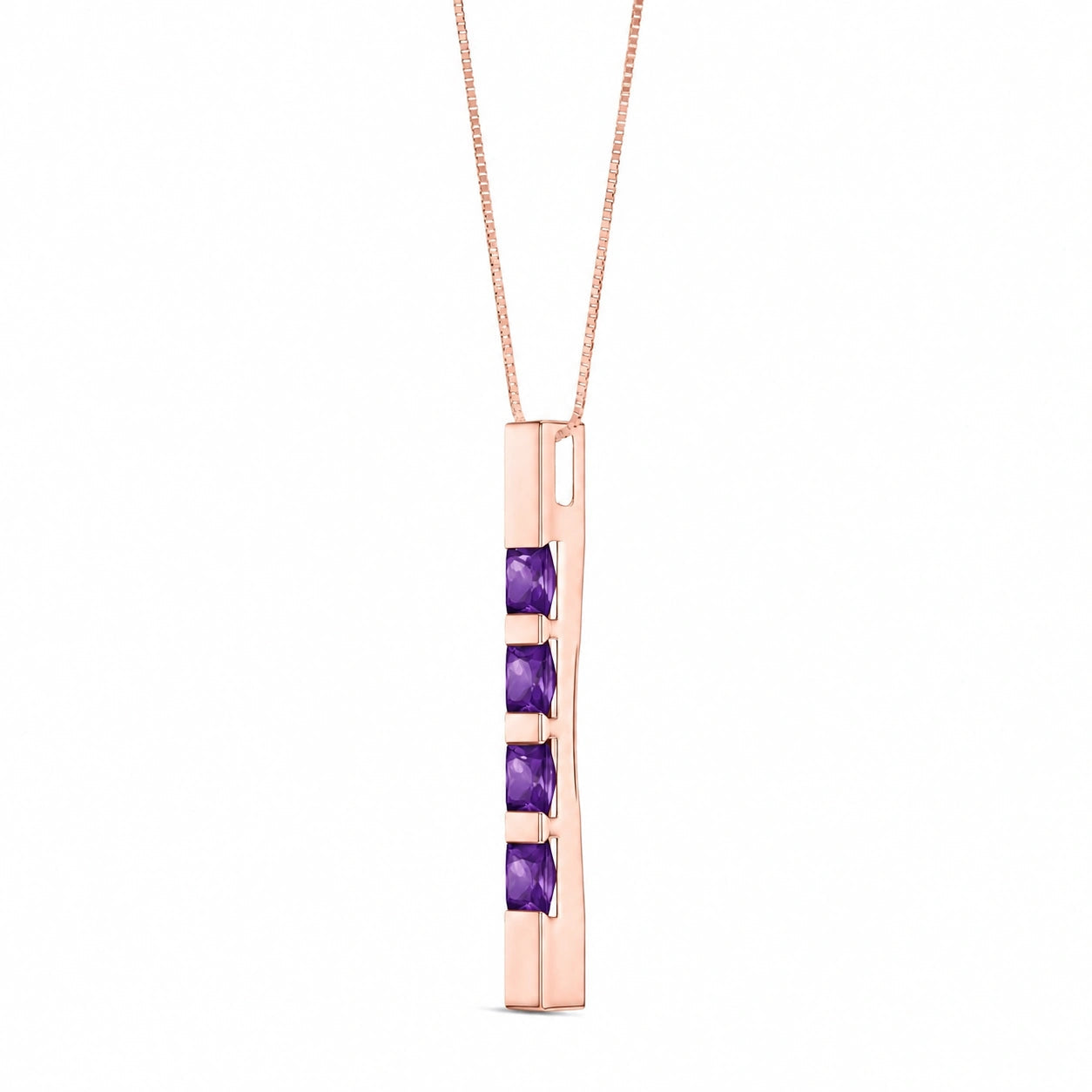Rose Gold Eternal Necklace Amethyst 10K — Gioconda