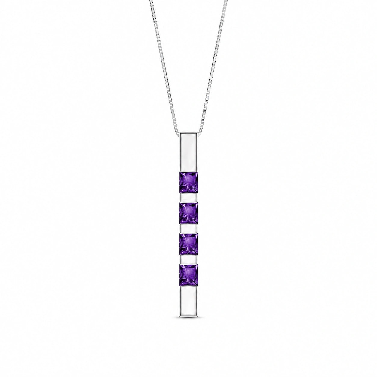 White Gold Eternal Necklace Amethyst 10K — Gioconda