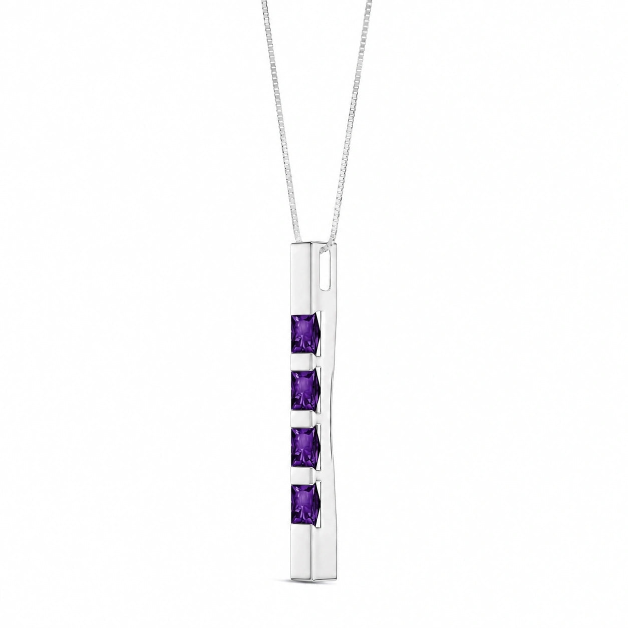 White Gold Eternal Necklace Amethyst 10K — Gioconda