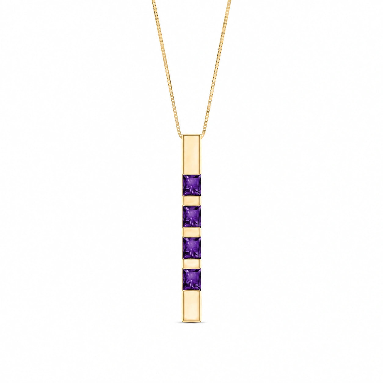 Yellow Gold Eternal Necklace Amethyst 10K — Gioconda