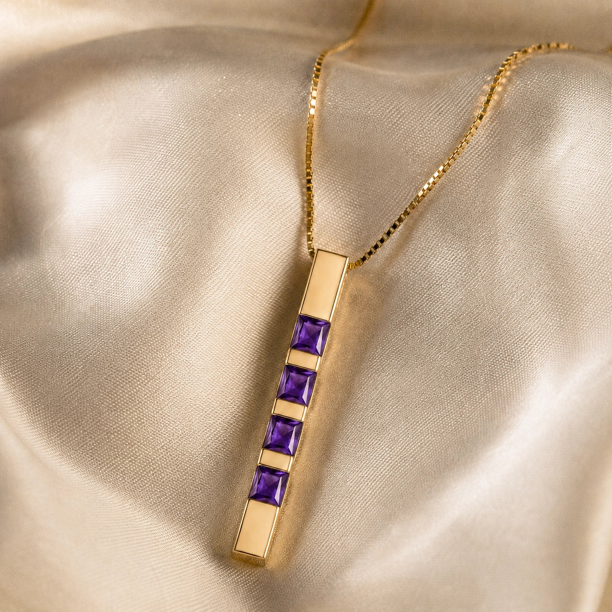 Yellow Gold Eternal Necklace Amethyst 10K — Gioconda