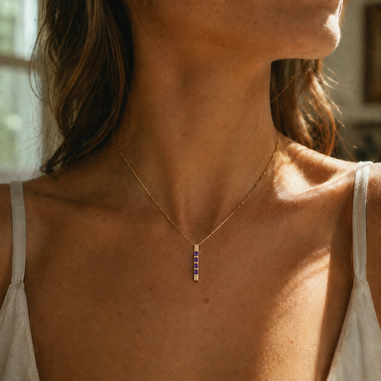 Yellow Gold Eternal Necklace Amethyst 10K — Gioconda