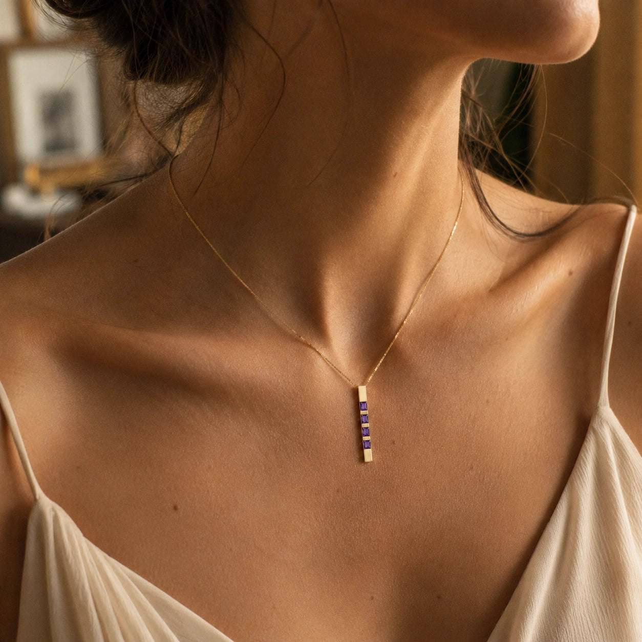 Yellow Gold Eternal Necklace Amethyst 10K — Gioconda