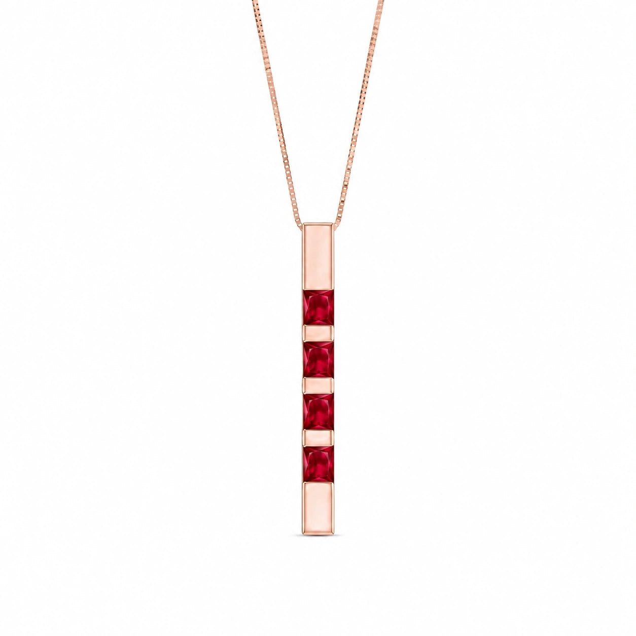 Rose Gold Eternal Necklace Ruby 10K — Gioconda