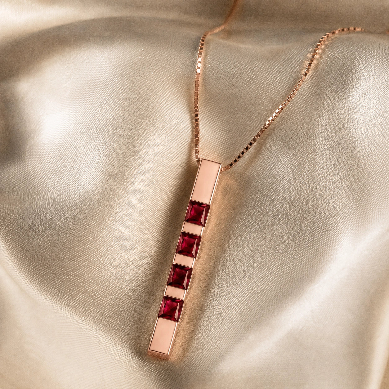 Rose Gold Eternal Necklace Ruby 10K — Gioconda