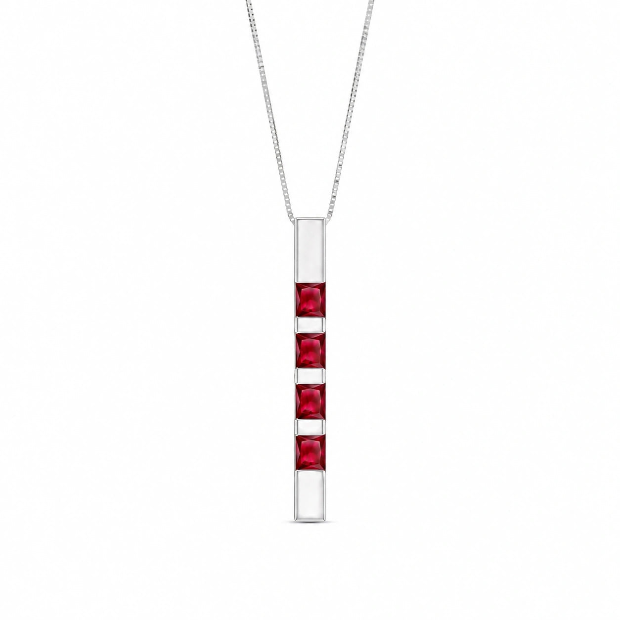 White Gold Eternal Necklace Ruby 10K — Gioconda