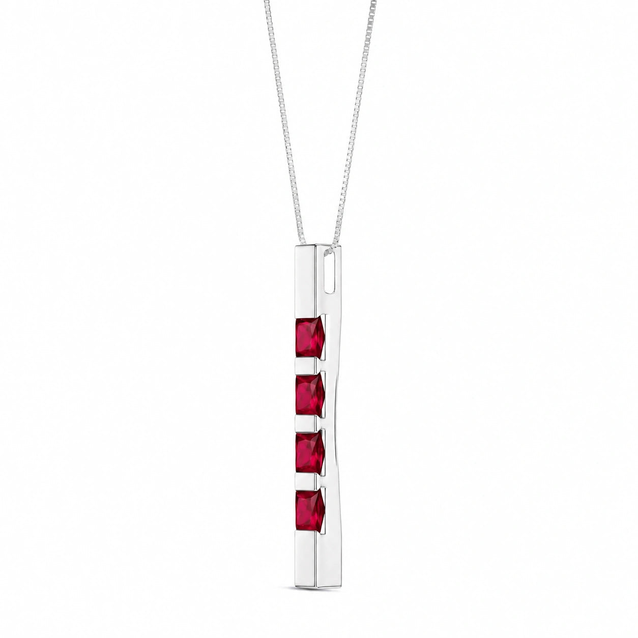 White Gold Eternal Necklace Ruby 10K — Gioconda