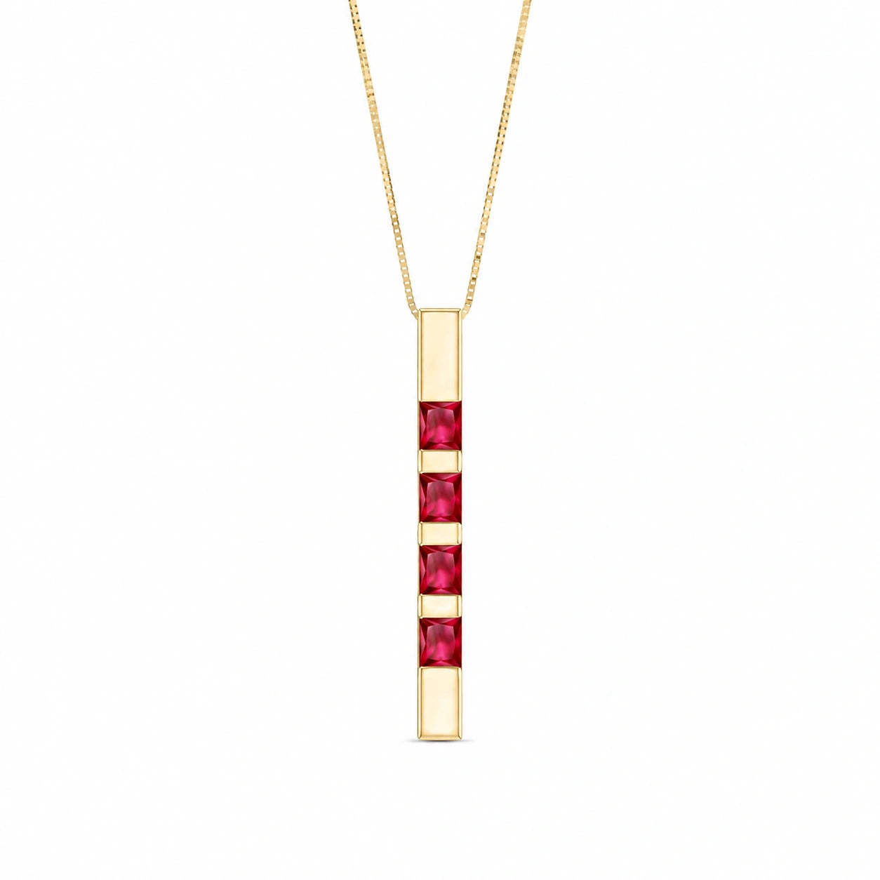 Yellow Gold Eternal Necklace Ruby 10K — Gioconda