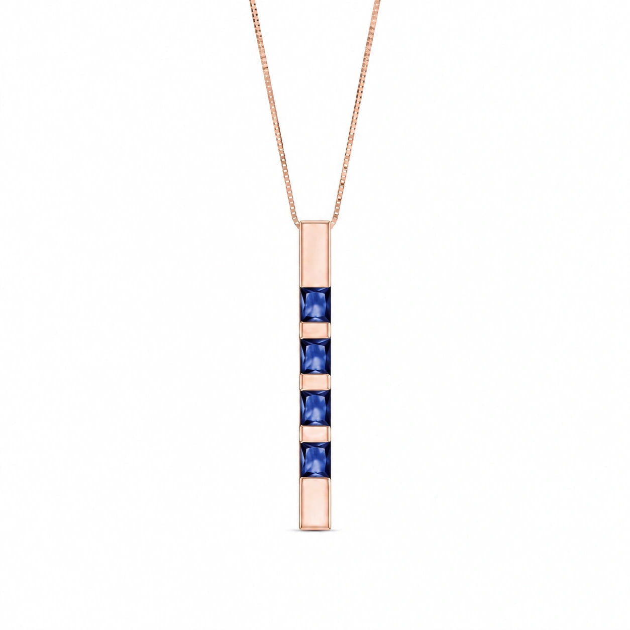 Rose Gold Eternal Necklace Sapphire 10K — Gioconda