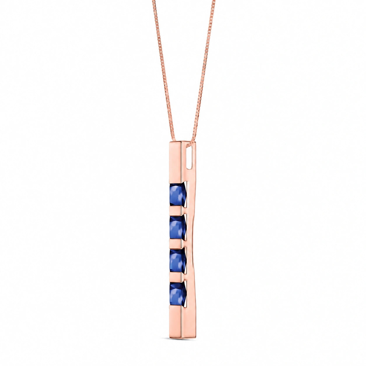 Rose Gold Eternal Necklace Sapphire 10K — Gioconda