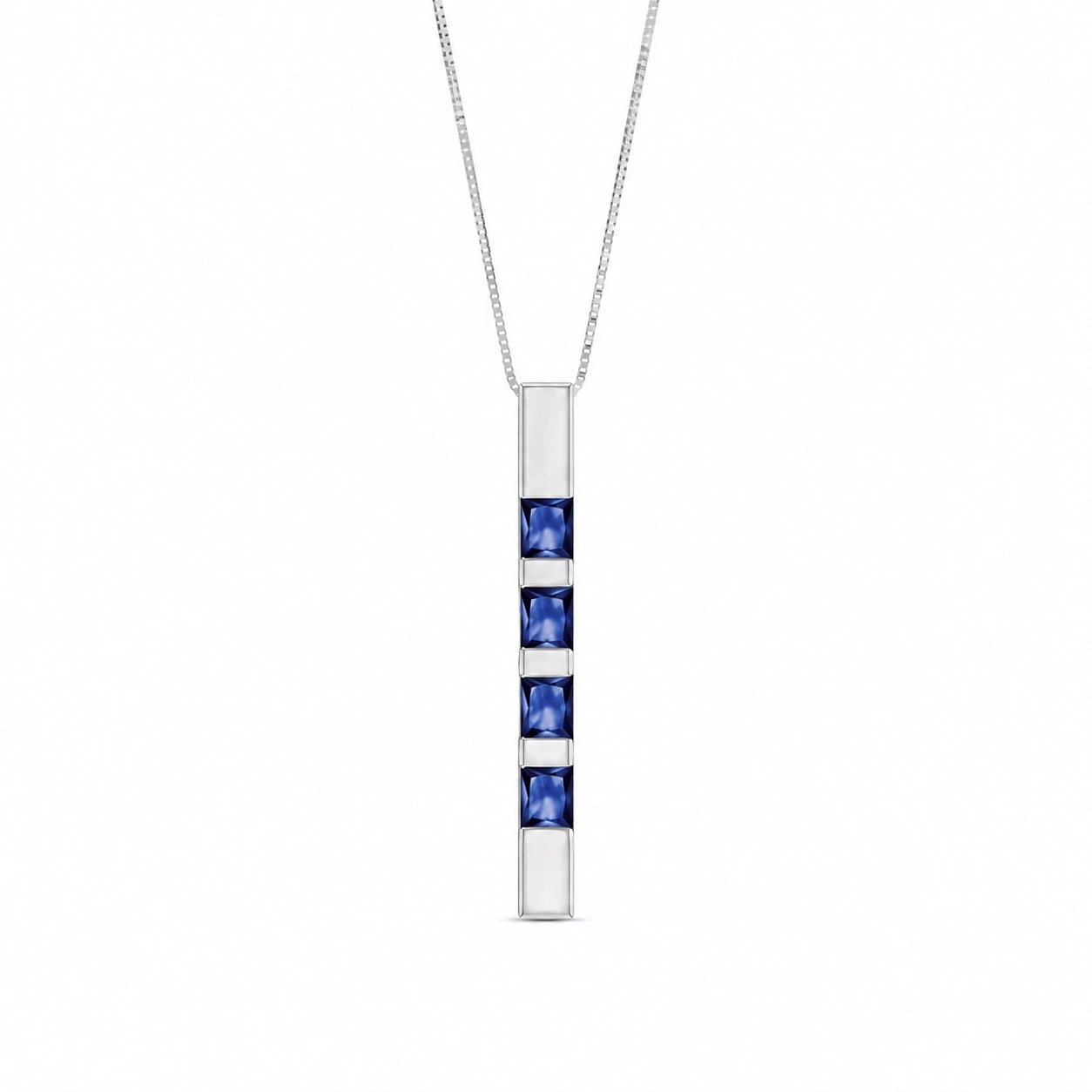 White Gold Eternal Necklace Sapphire 10K — Gioconda