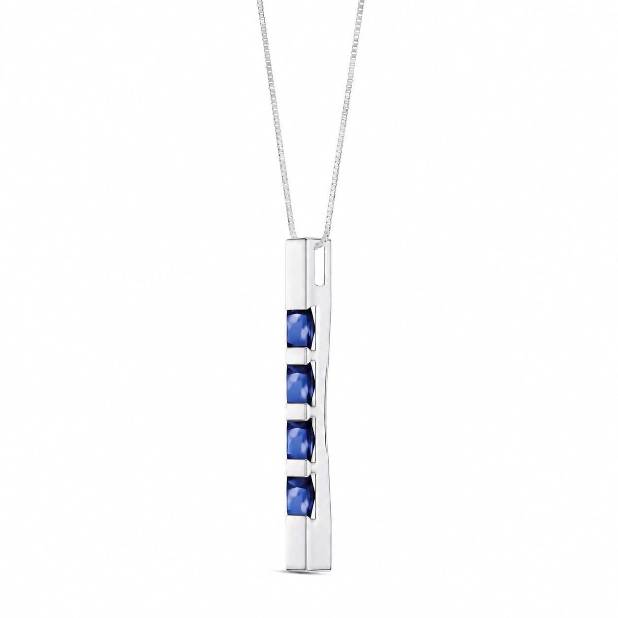 White Gold Eternal Necklace Sapphire 10K — Gioconda