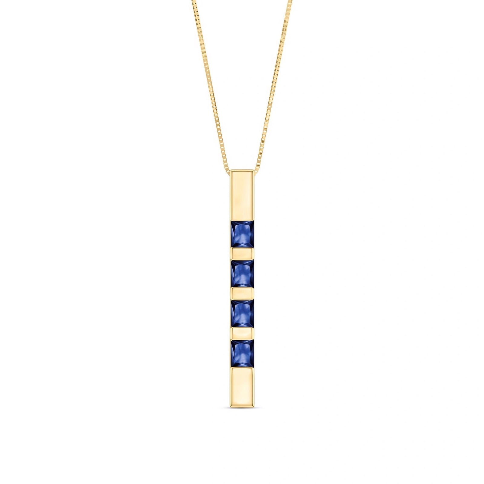 Yellow Gold Eternal Necklace Sapphire 10K — Gioconda