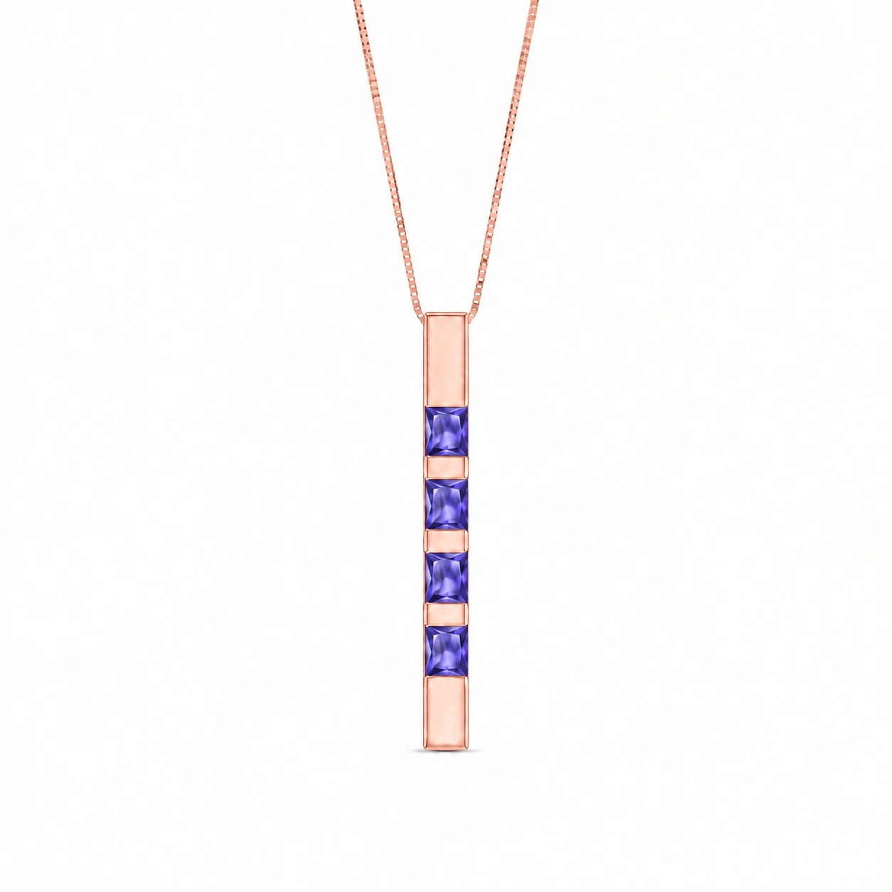 Rose Gold Eternal Necklace Tanzanite 10K — Gioconda