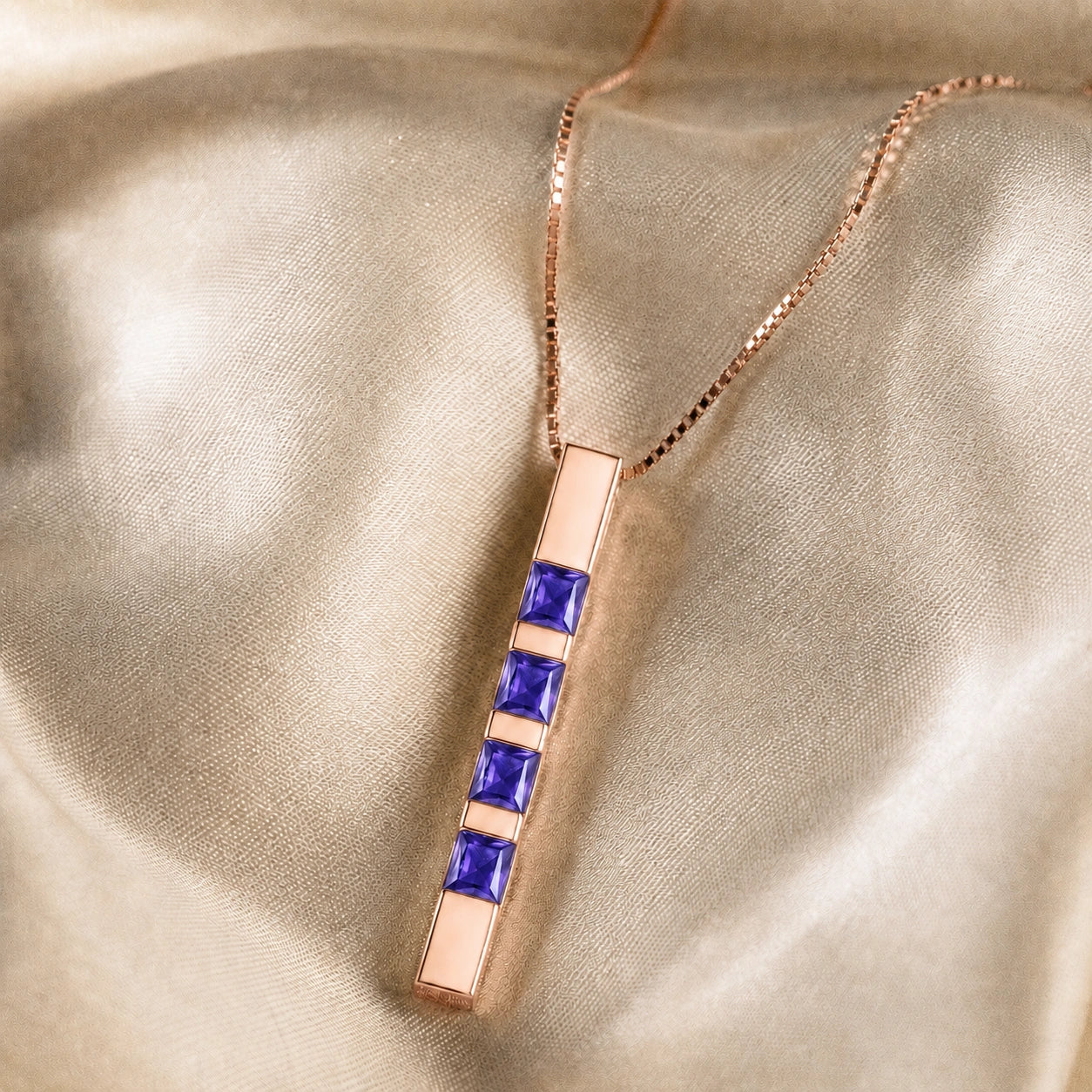 Rose Gold Eternal Necklace Tanzanite 10K — Gioconda