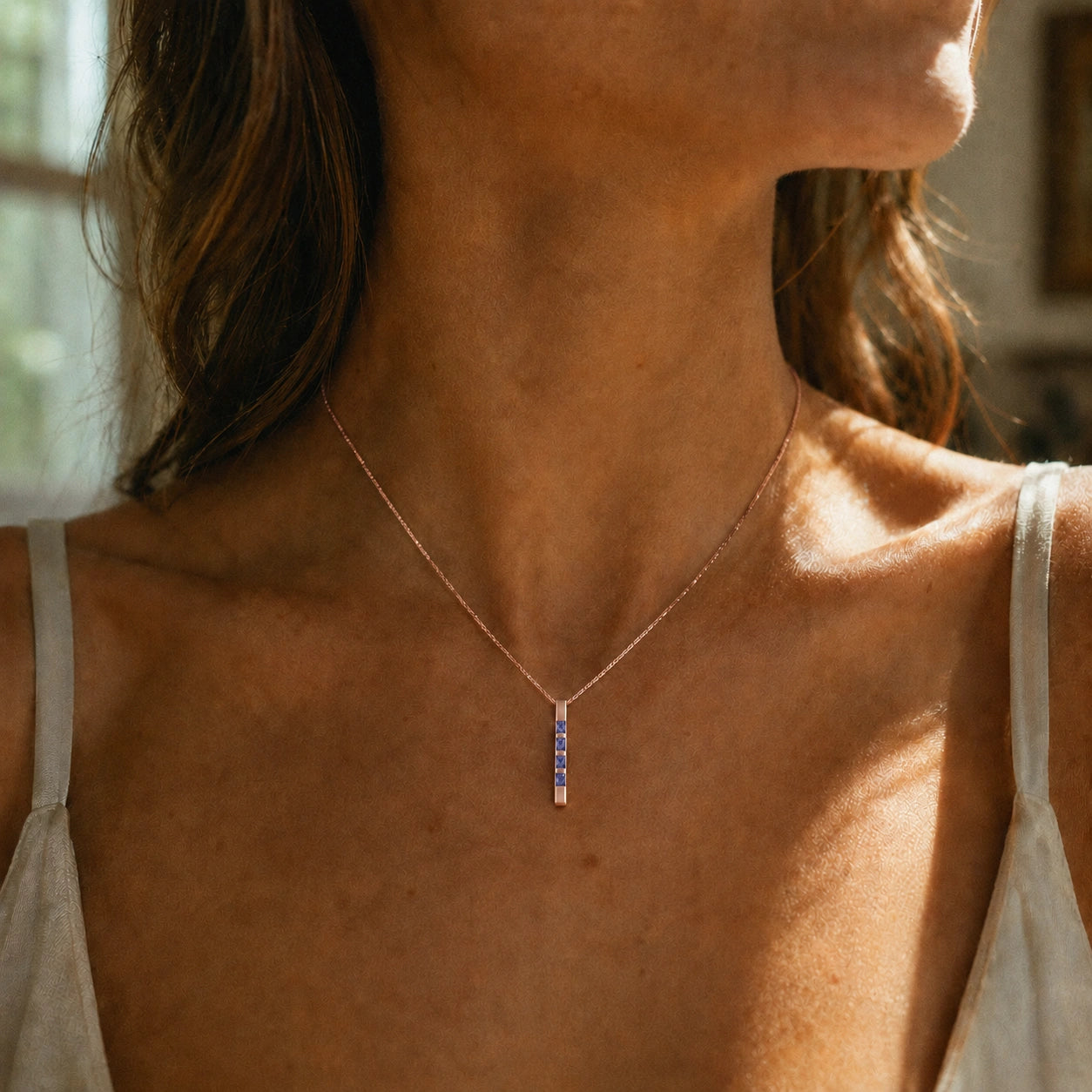 Rose Gold Eternal Necklace Tanzanite 10K — Gioconda