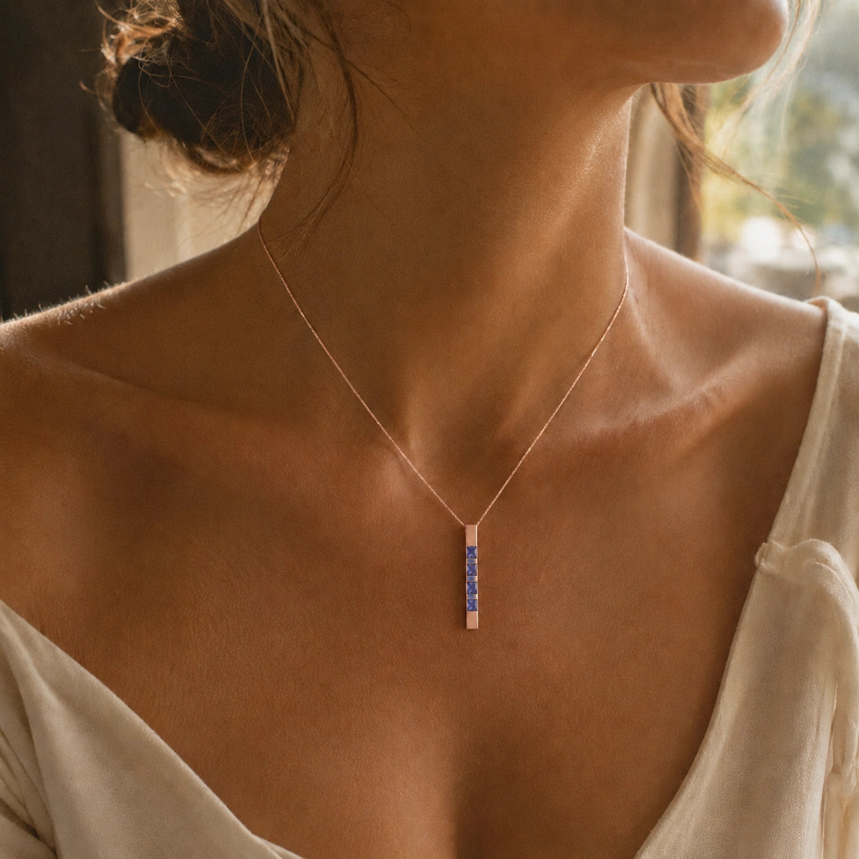 Rose Gold Eternal Necklace Tanzanite 10K — Gioconda