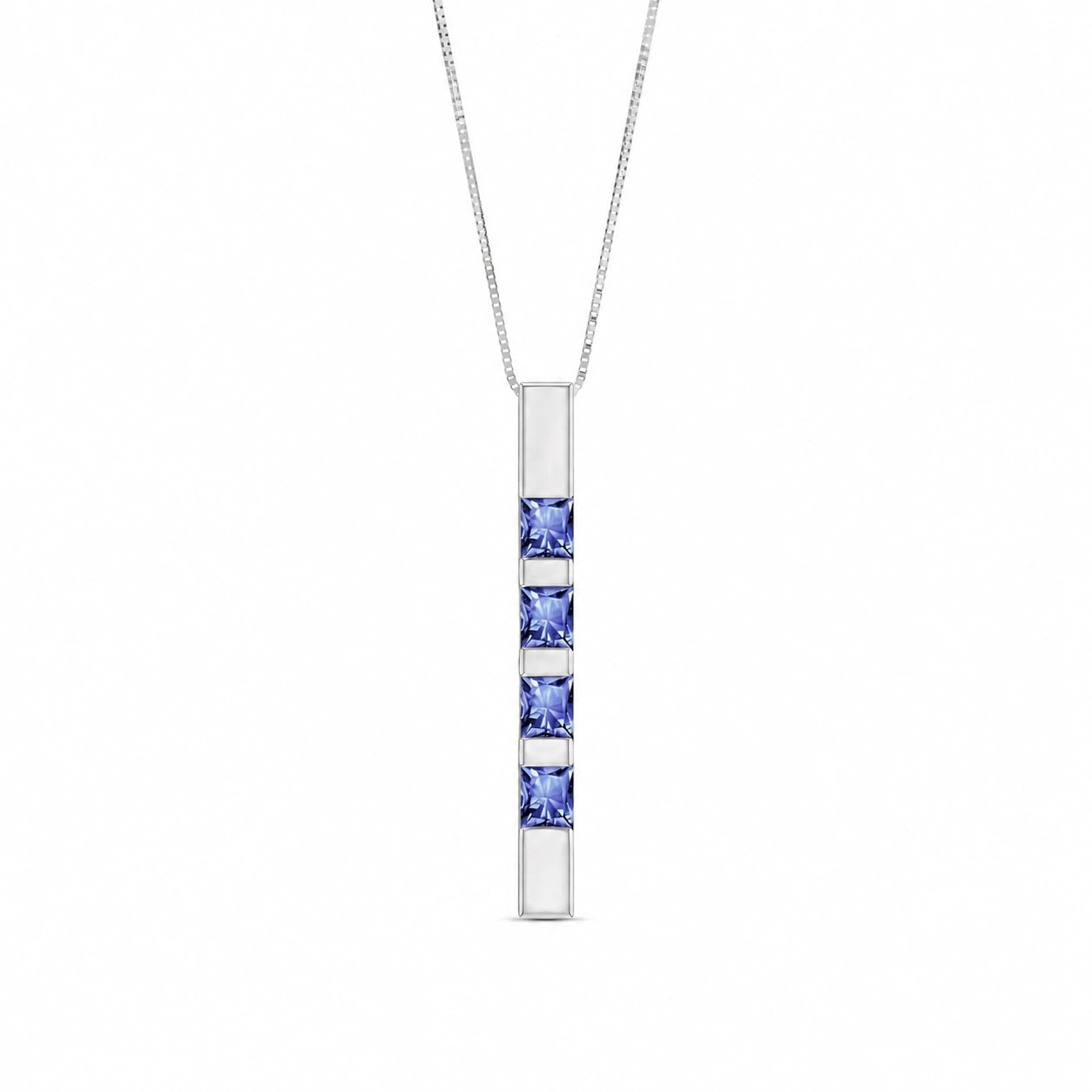 White Gold Eternal Necklace Tanzanite 10K — Gioconda