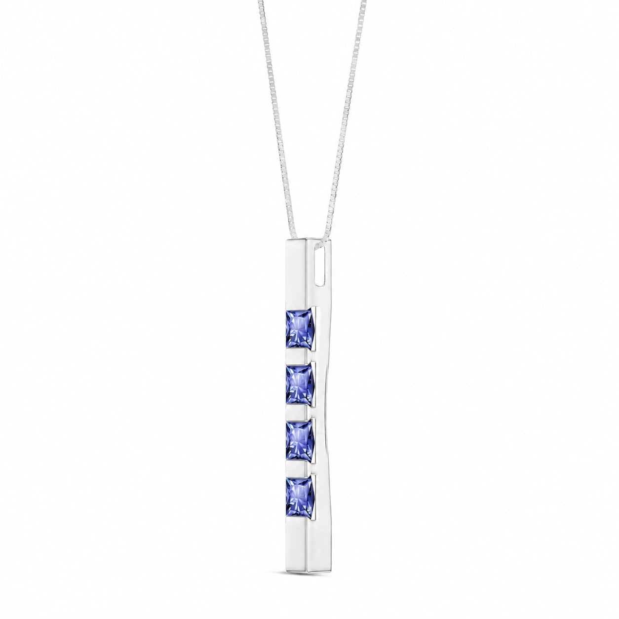 White Gold Eternal Necklace Tanzanite 10K — Gioconda