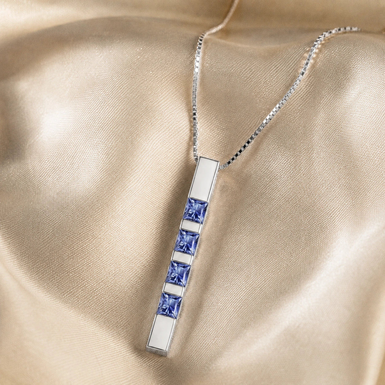 White Gold Eternal Necklace Tanzanite 10K — Gioconda