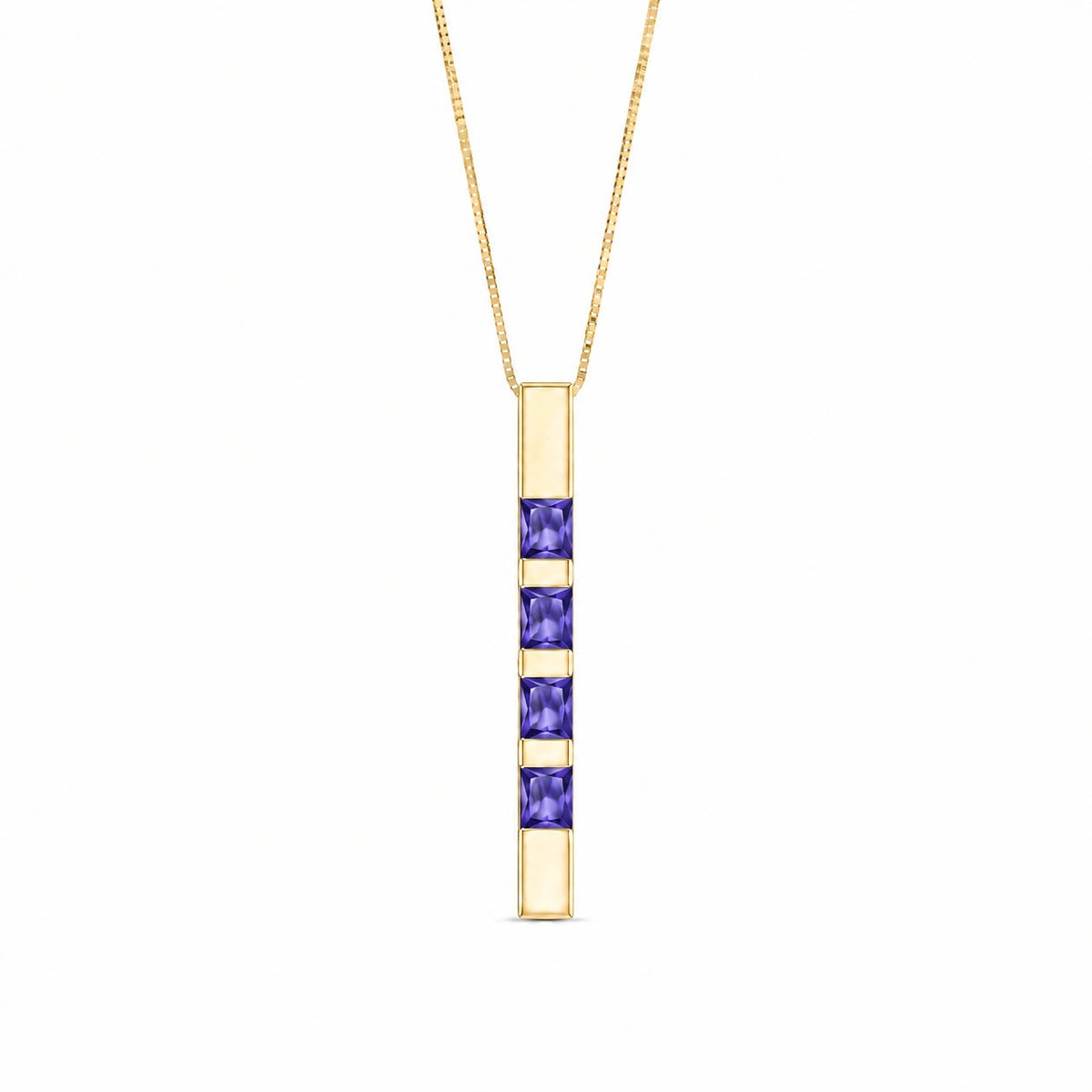 Yellow Gold Necklace Tanzanite — Gioconda