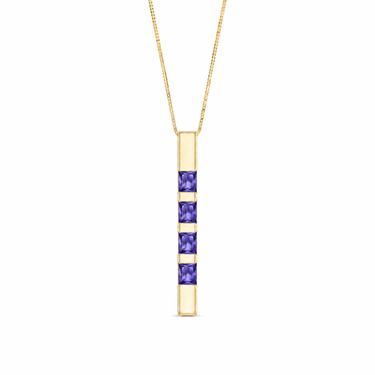 Yellow Gold Eternal Necklace Tanzanite 10K — Gioconda