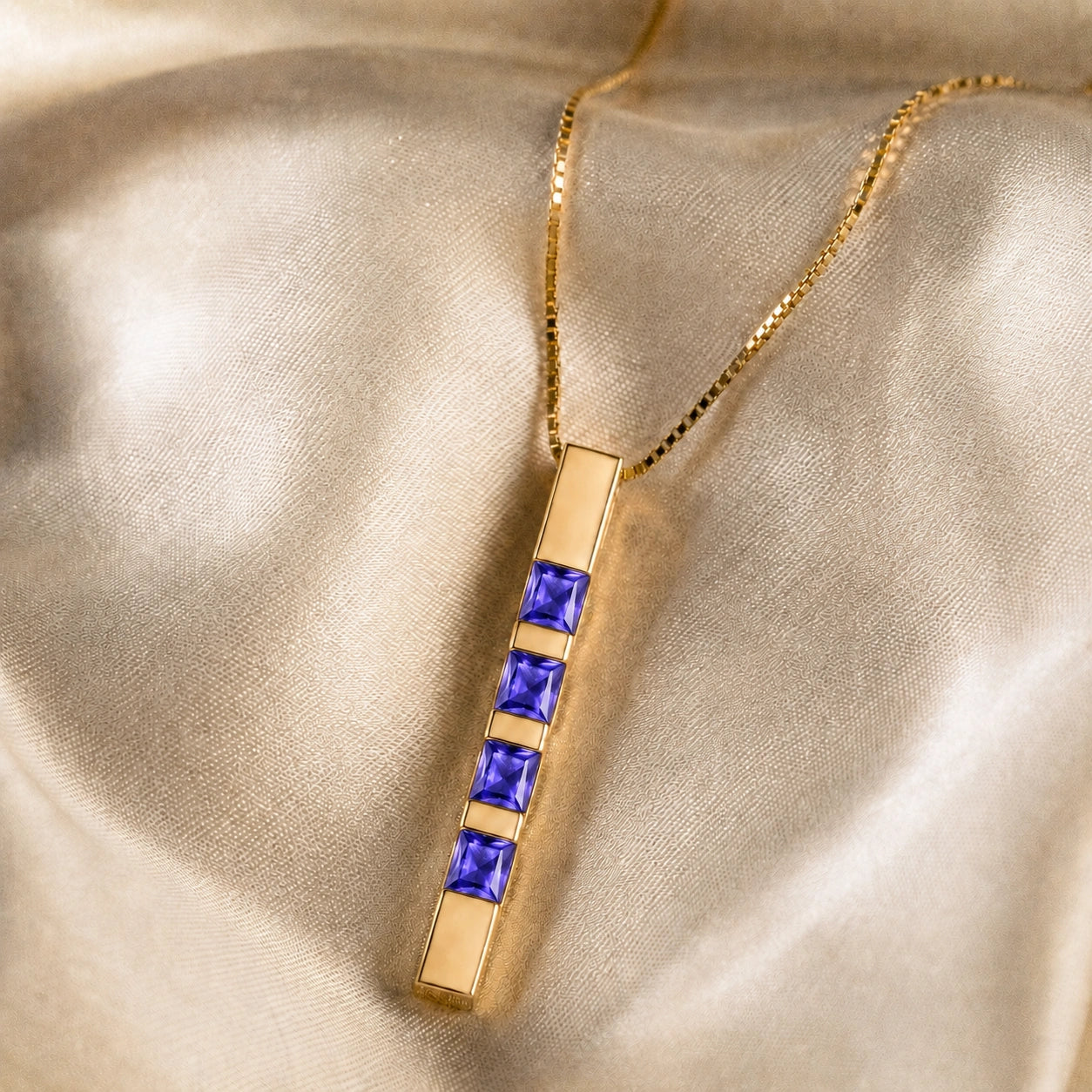 Yellow Gold Eternal Necklace Tanzanite 10K — Gioconda