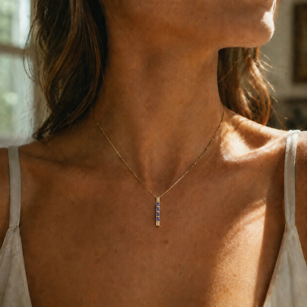 Yellow Gold Eternal Necklace Tanzanite 10K — Gioconda