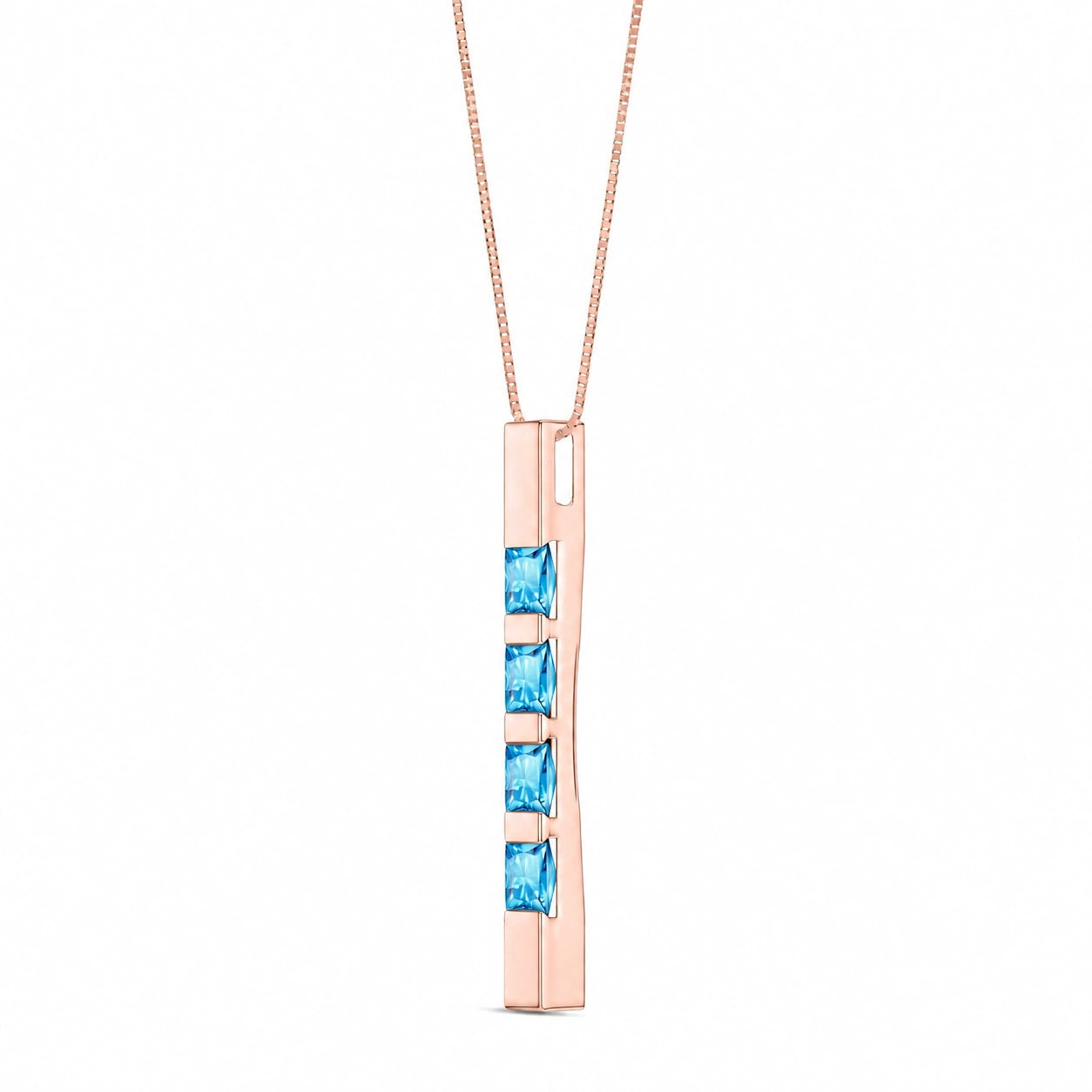 Rose Gold Eternal Necklace Blue Topaz 10K — Gioconda