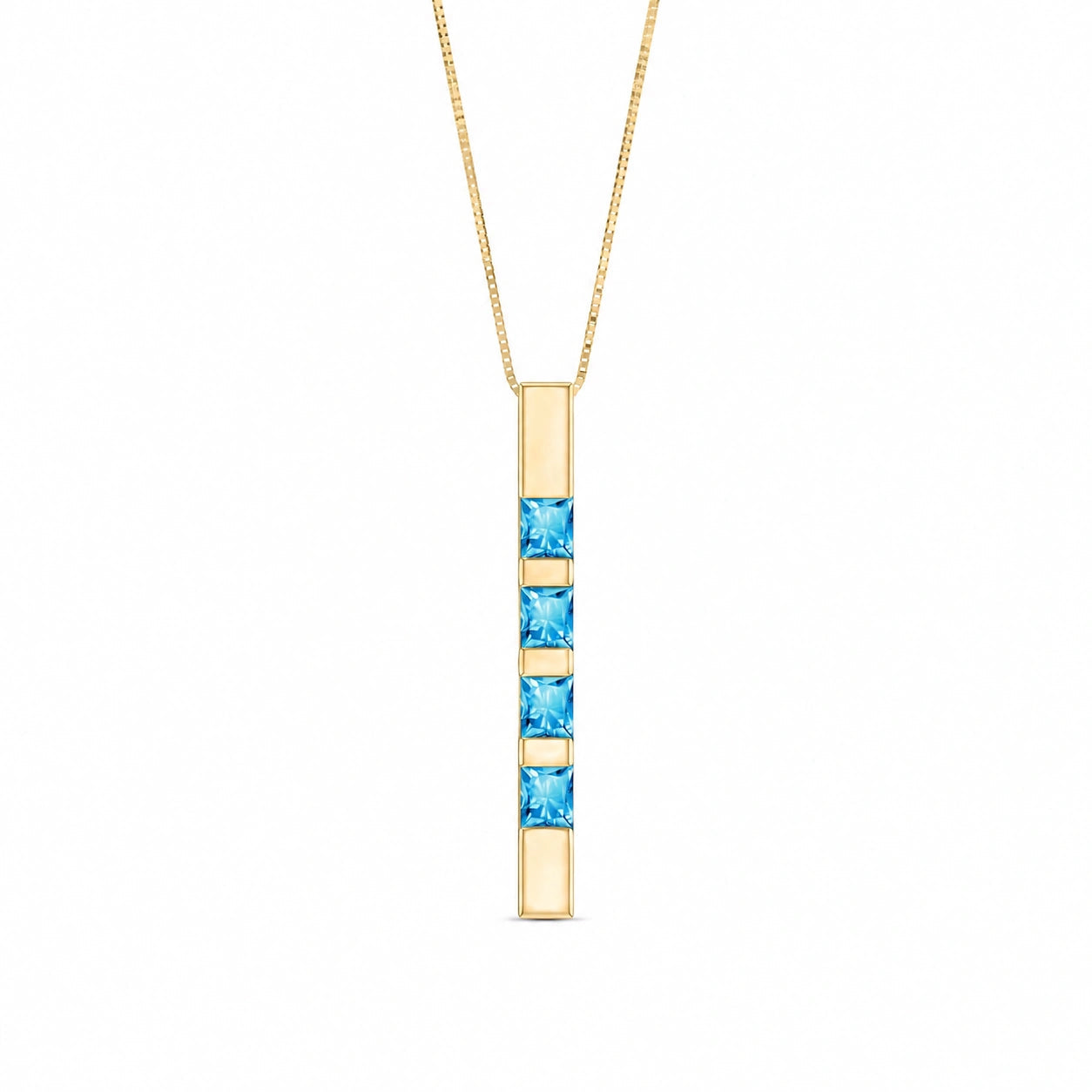 Yellow Gold Eternal Necklace Blue Topaz 10K — Gioconda