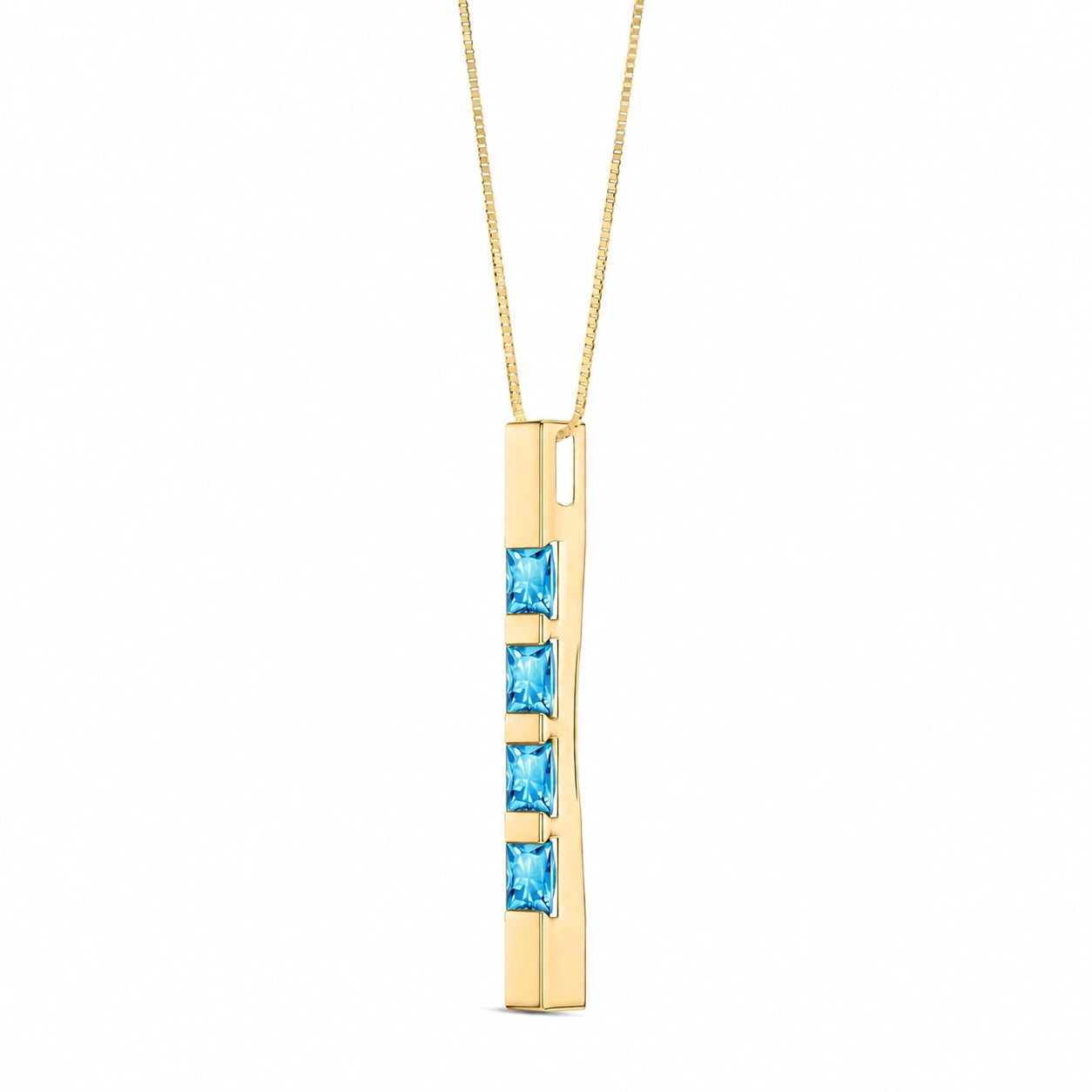 Yellow Gold Eternal Necklace Blue Topaz 10K — Gioconda
