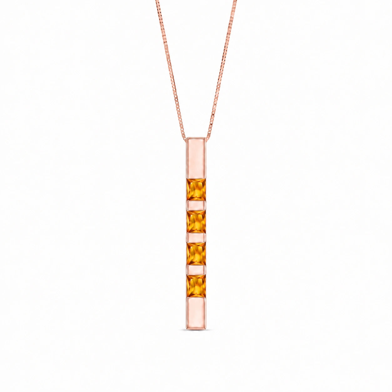 Rose Gold Eternal Necklace Citrine 10K — Gioconda