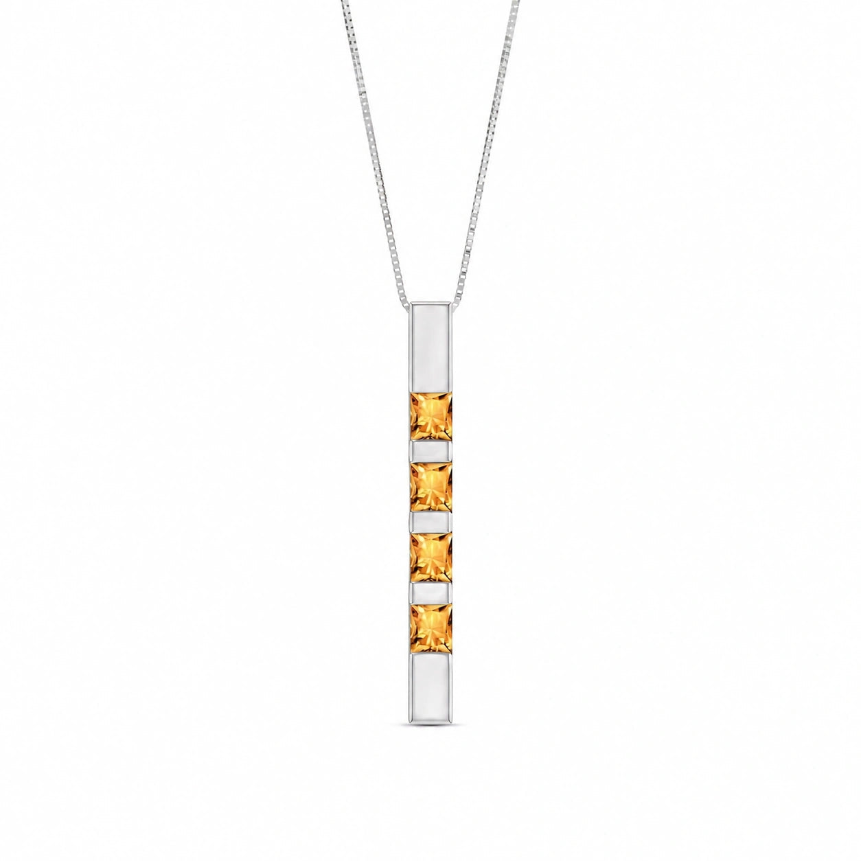 White Gold Eternal Necklace Citrine 10K — Gioconda