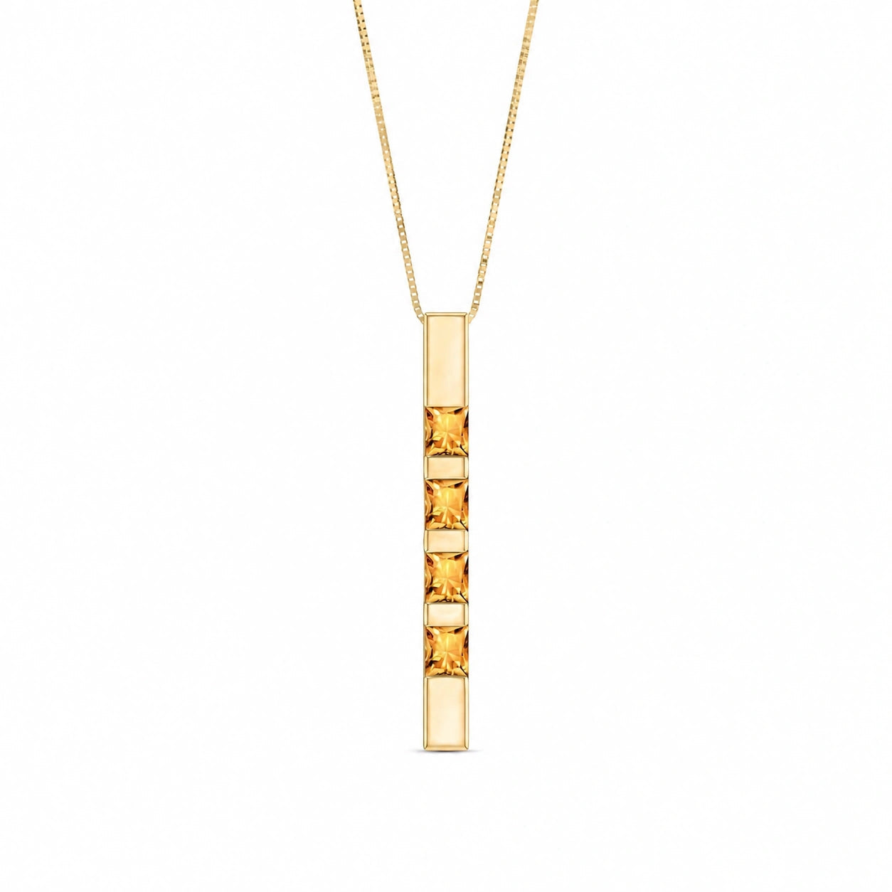 Yellow Gold Eternal Necklace Citrine 10K — Gioconda