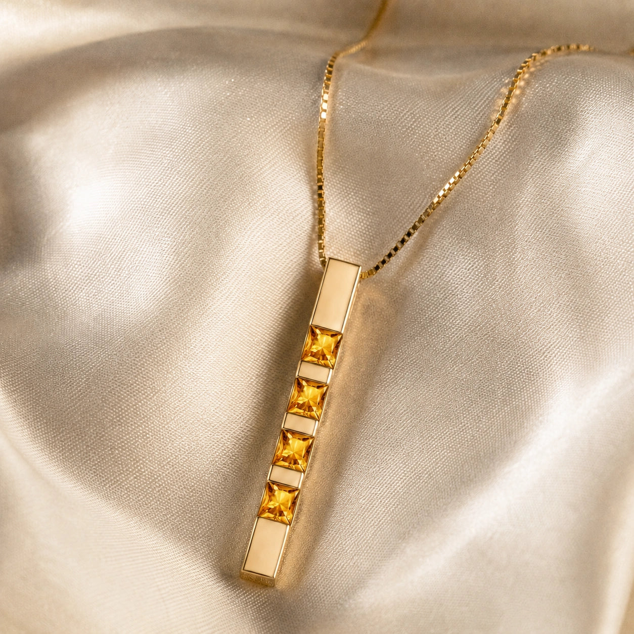 Yellow Gold Eternal Necklace Citrine 10K — Gioconda