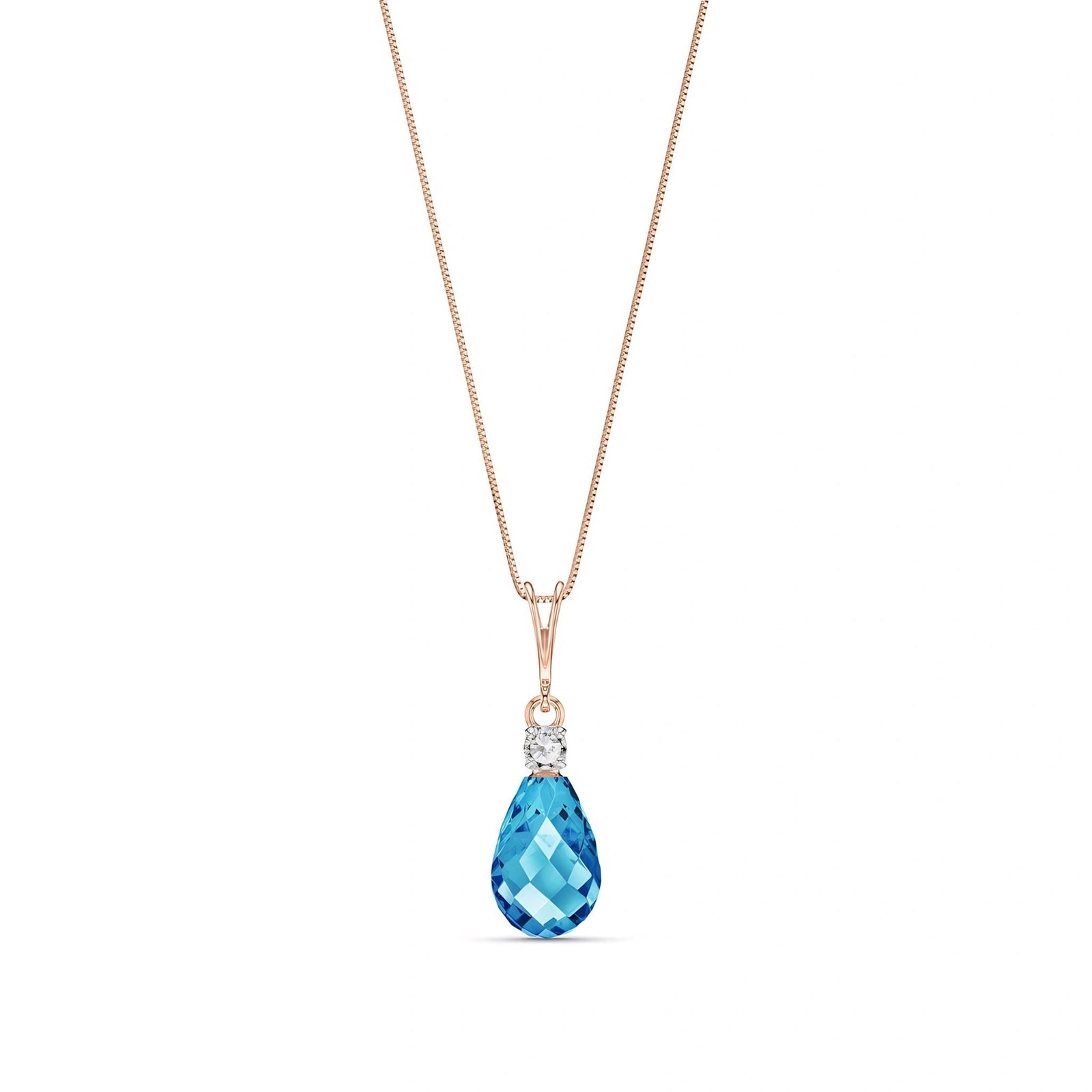 Rose Gold Blue Topaz & Diamond — Genoveva