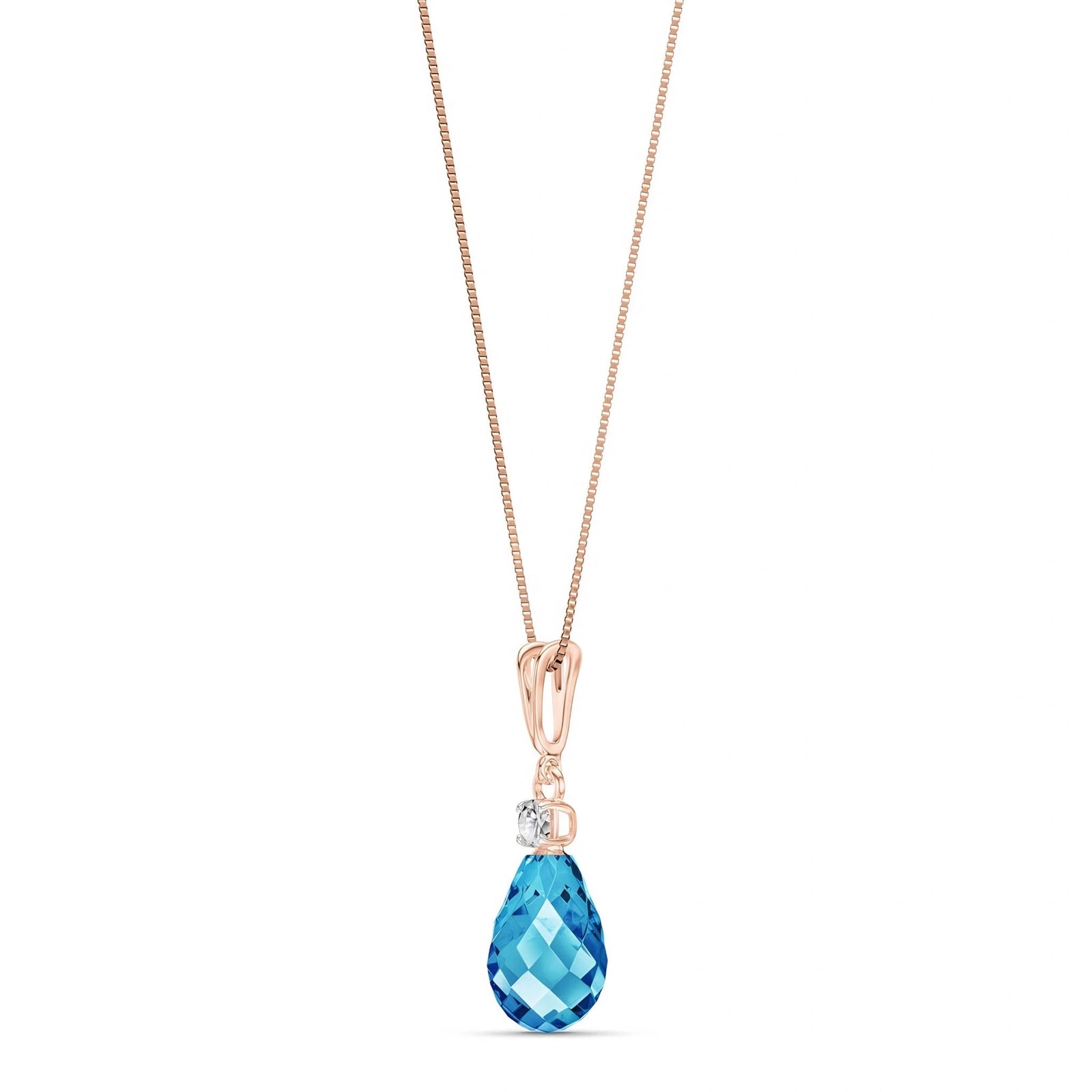 Rose Gold Blue Topaz & Diamond — Genoveva
