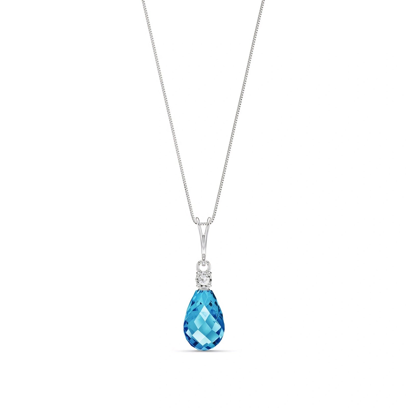 White Gold Blue Topaz & Diamond — Genoveva