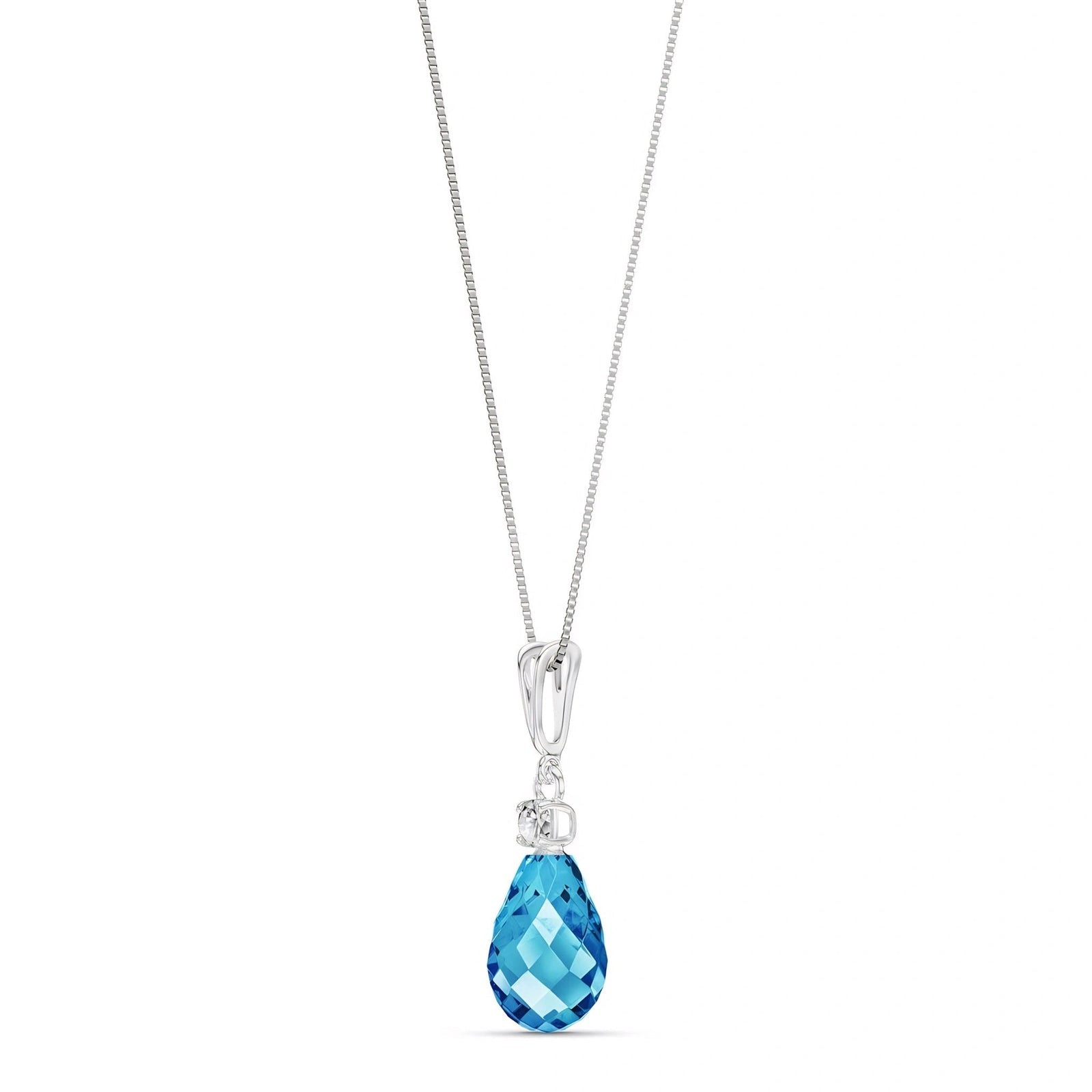 White Gold Blue Topaz & Diamond — Genoveva