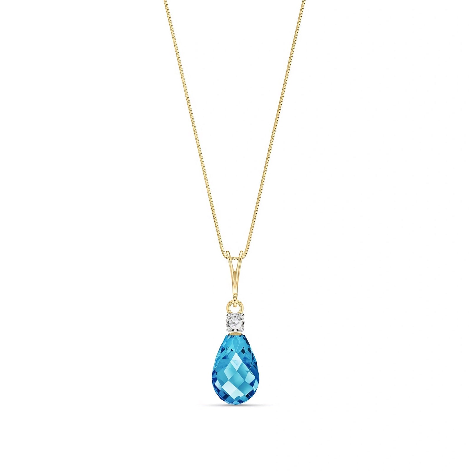 Yellow Gold Blue Topaz & Diamond — Genoveva