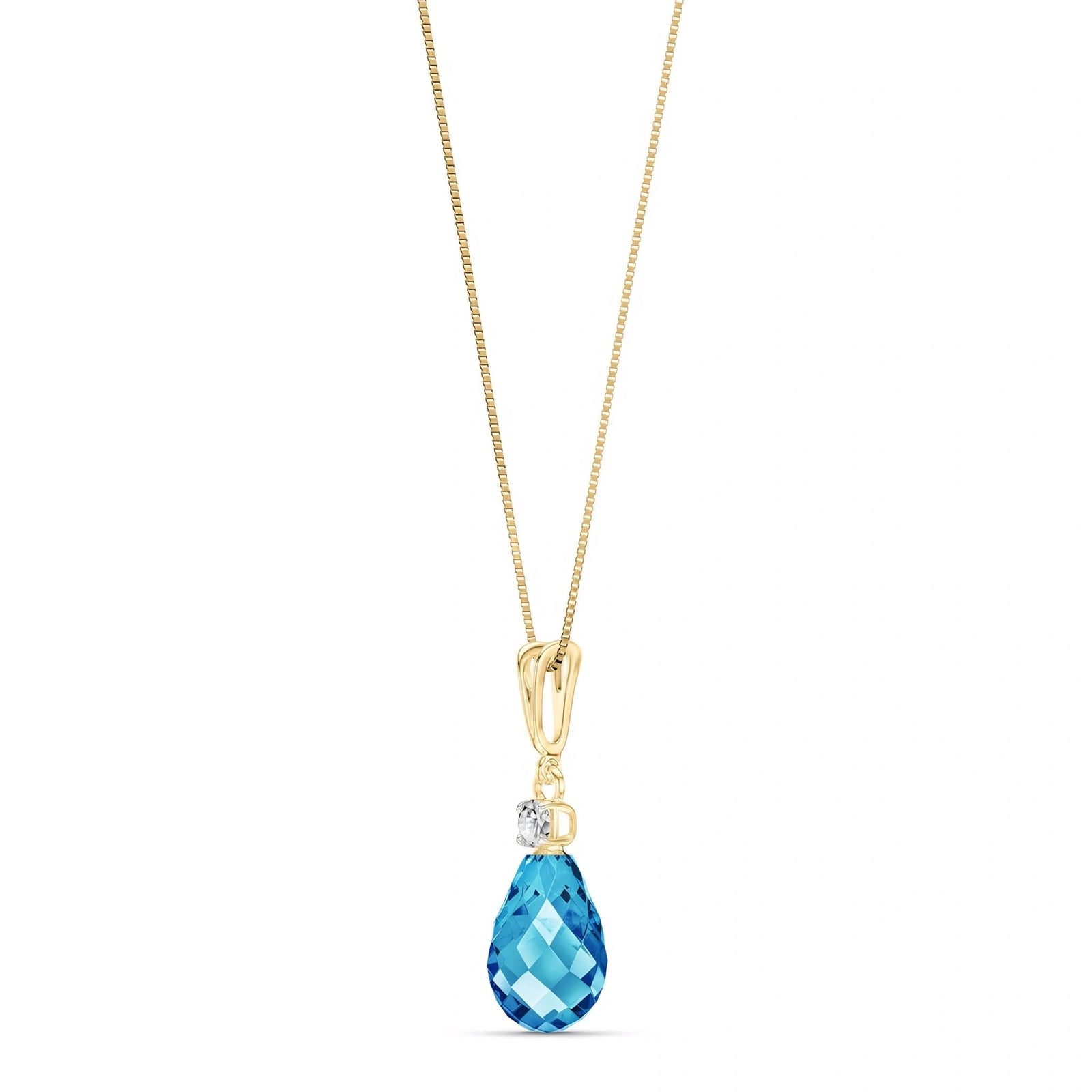 Yellow Gold Blue Topaz & Diamond — Genoveva